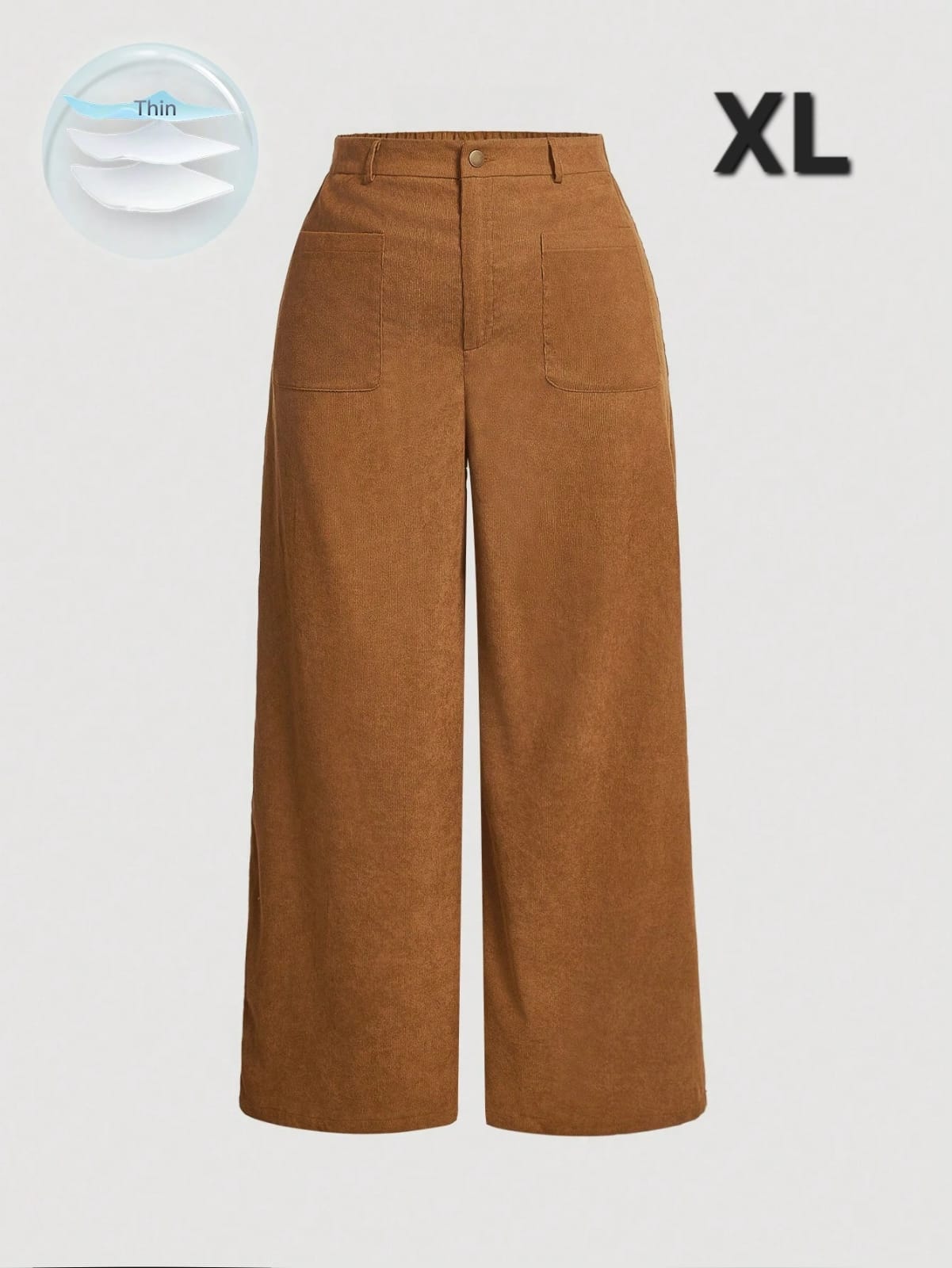 Pantalon Marron Corduroy - No Stretch - Talla XL -