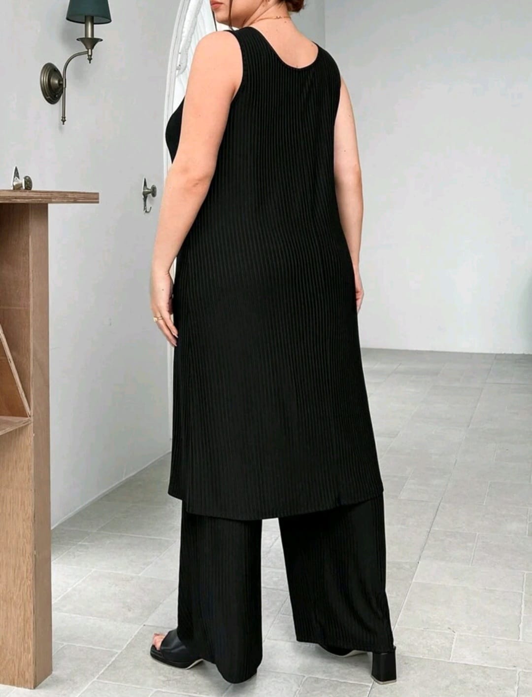 Top Largo Negro - Stretch - Talla XL