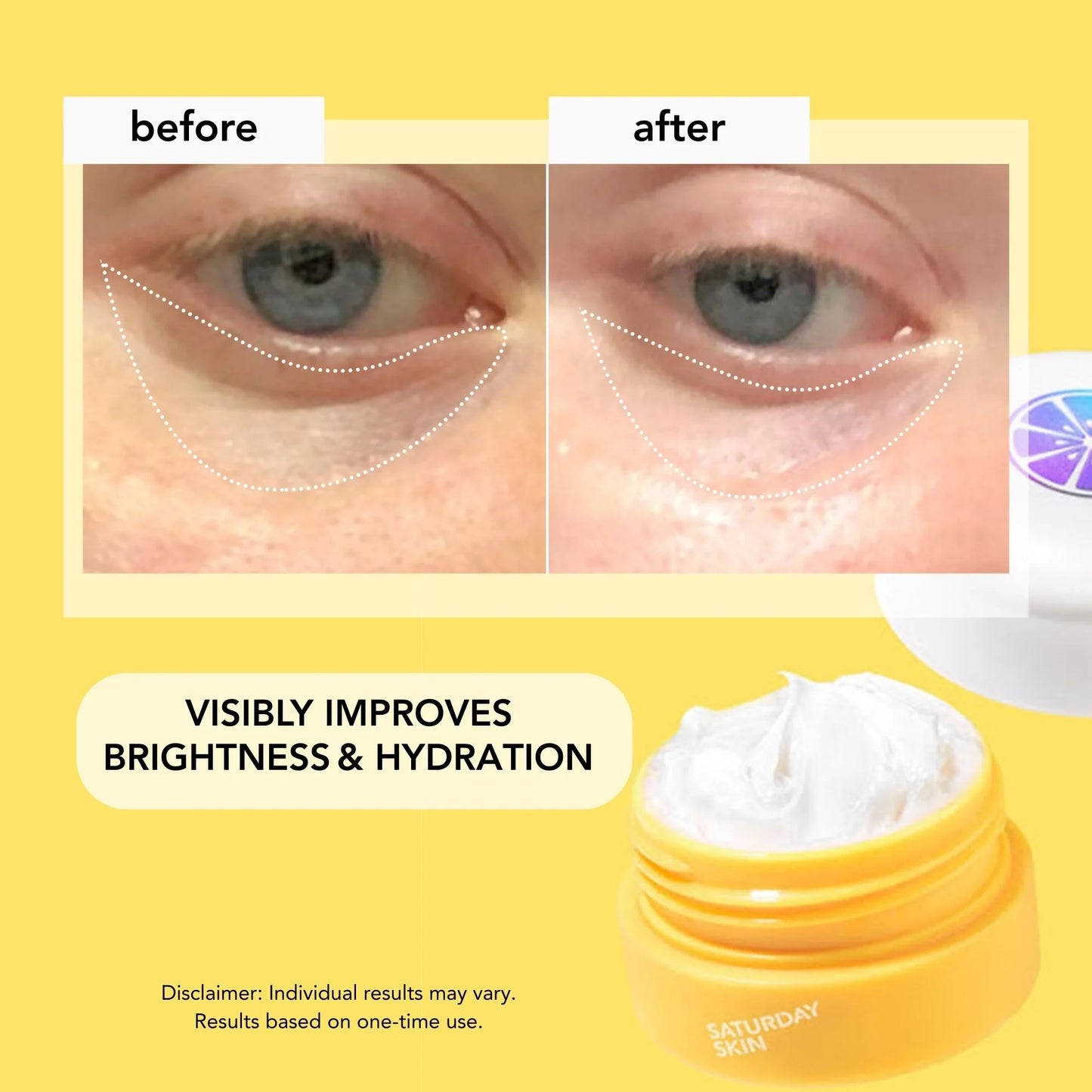 Saturday Skin Yuzu Vitamin C Bright Eye Cream 15ml - Crema para Ojos de Vitamina C.- Producto Coreano