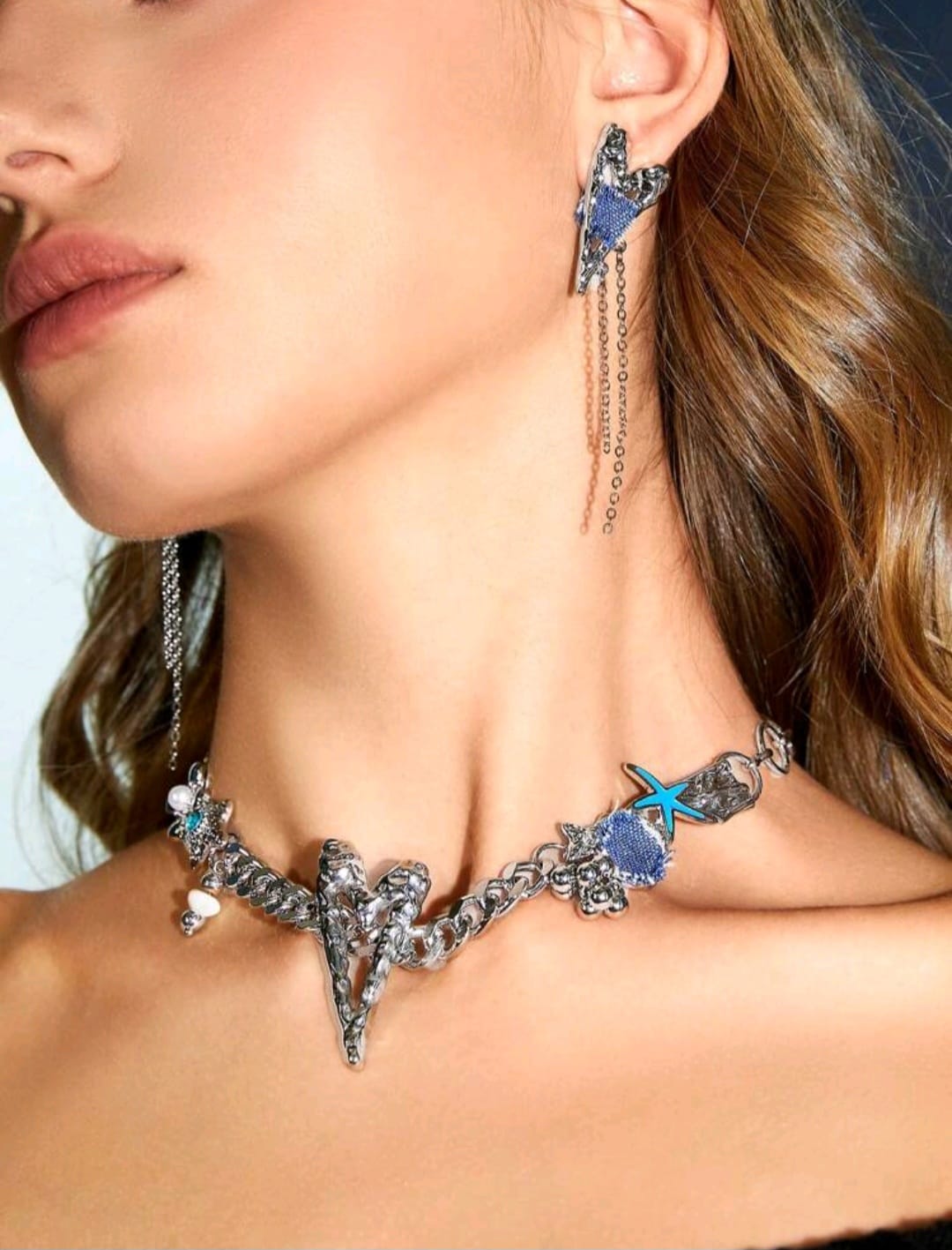 Set Collar & Aretes - Plateado
