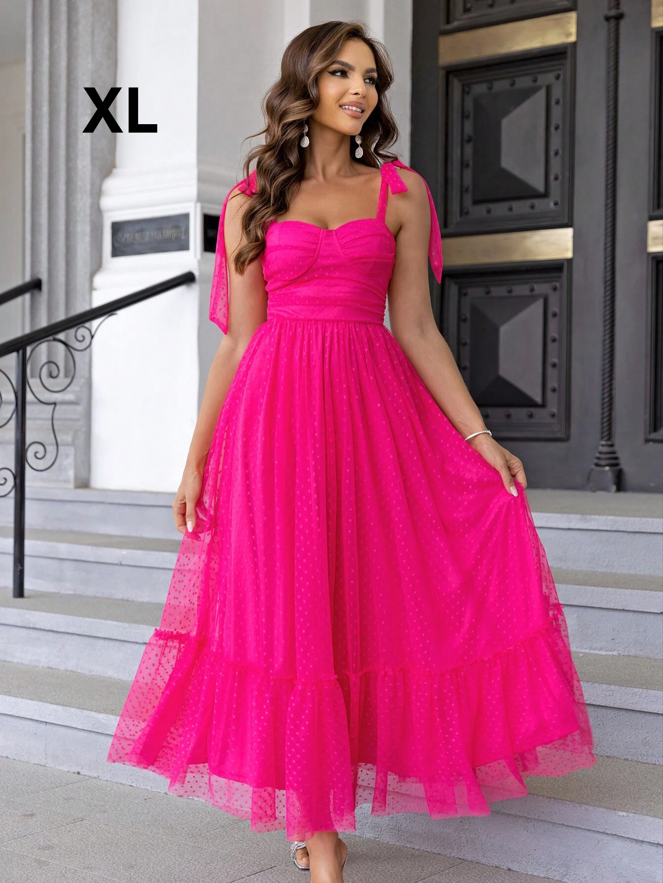 Vestido Fuscia - No Stretch - Talla XL Queda L