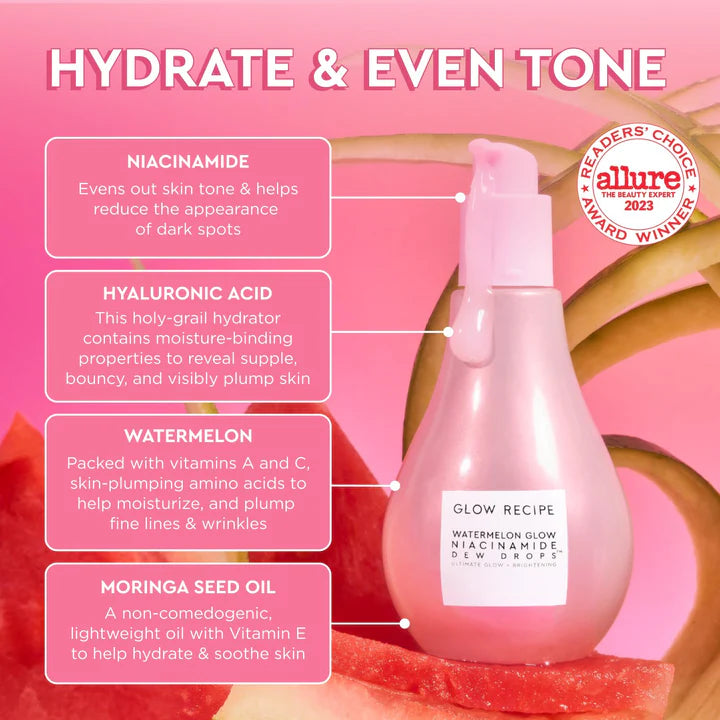 Glow Recipe Watermelon Glow Niacinamide Dew Drops 40ml - Gotas de Niacinamida