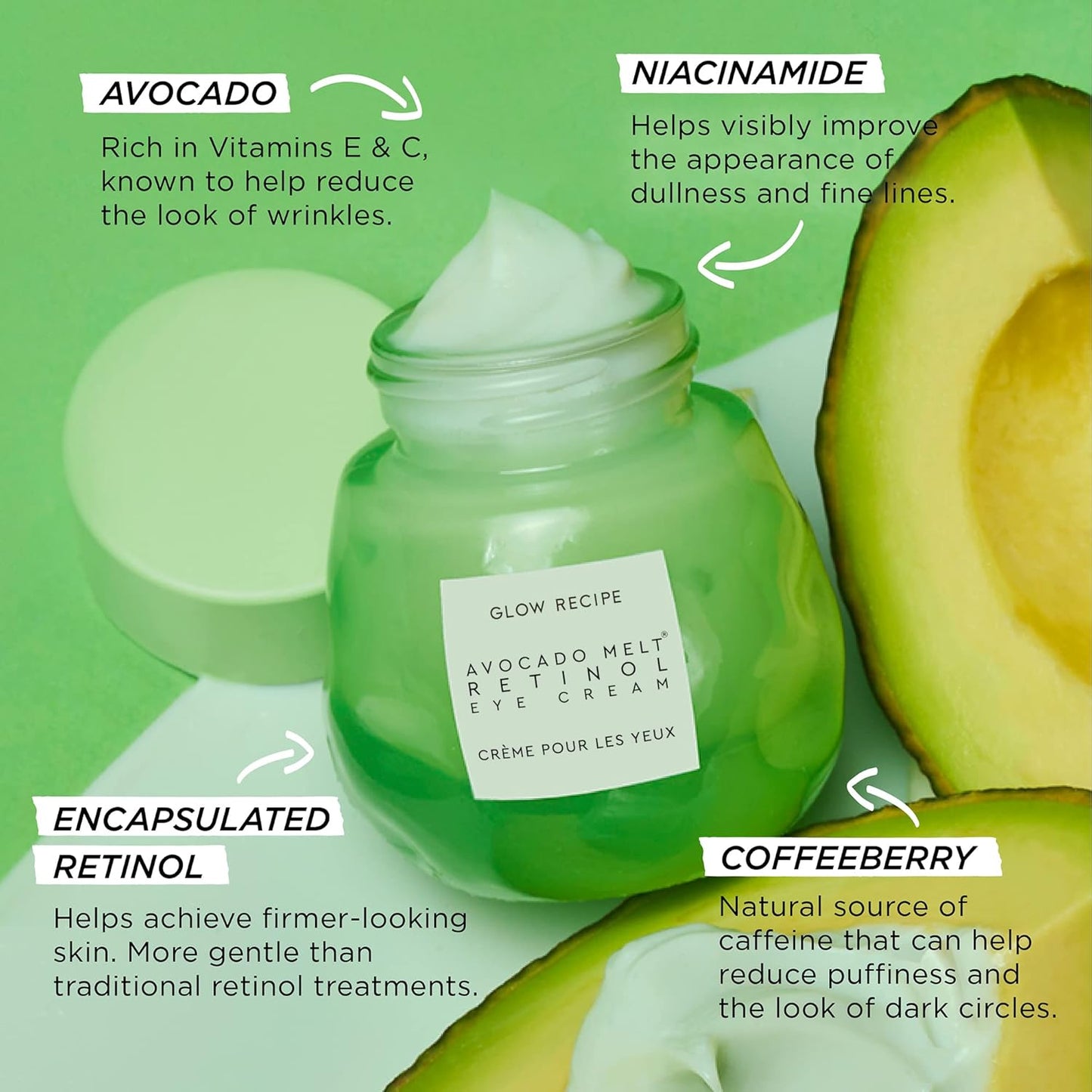 Glow Recipe Avocado Melt Retinol Eye Cream 15ml -Crema Reafirmante para Ojos