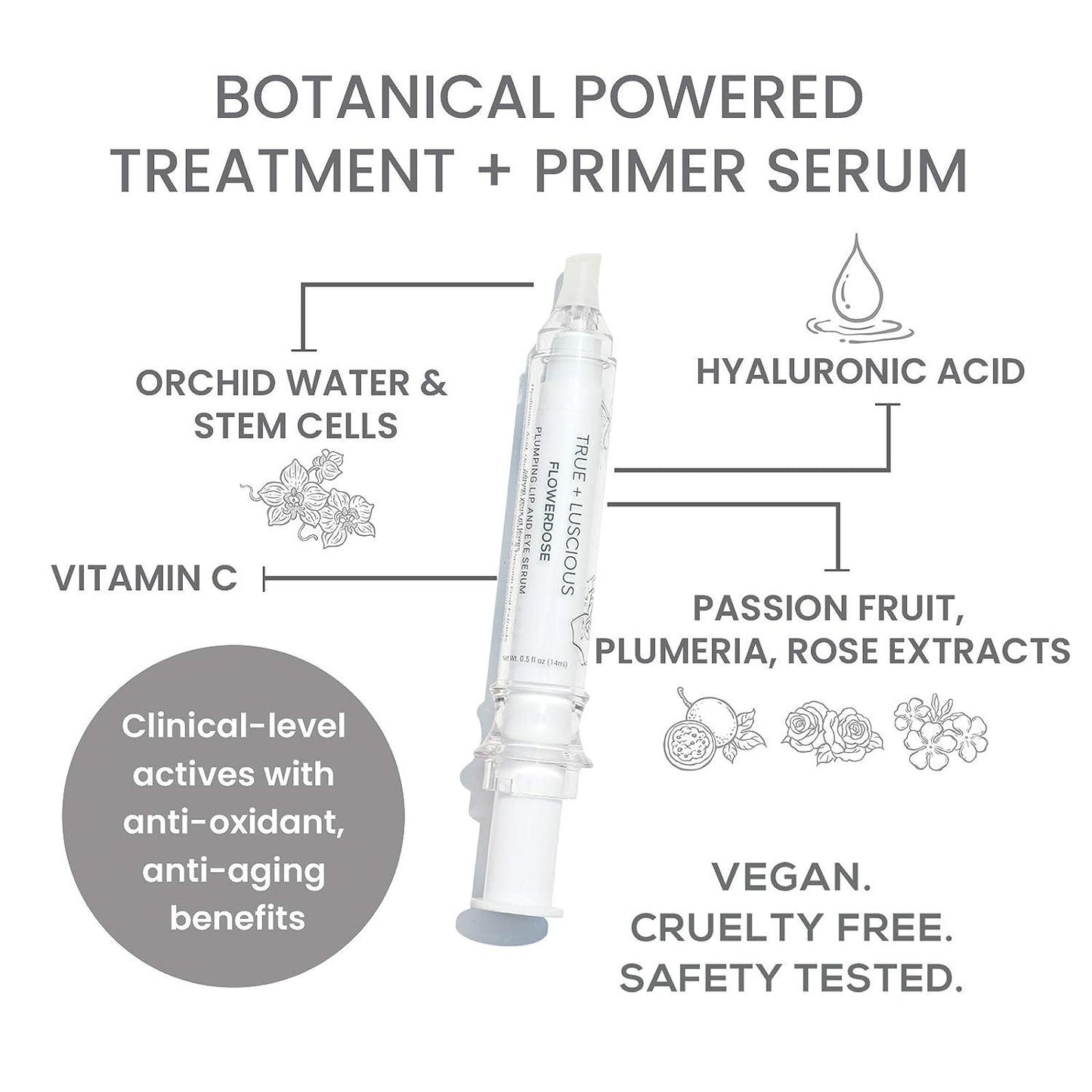 True & Luscious Flowerdose Lip & Eye Serum/Primer 14ml - Suero/Primer para Labios y Ojos
