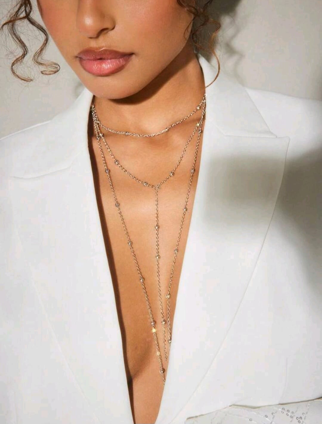 Top de Joyeria con Cadenas - Plateado - Unitalla