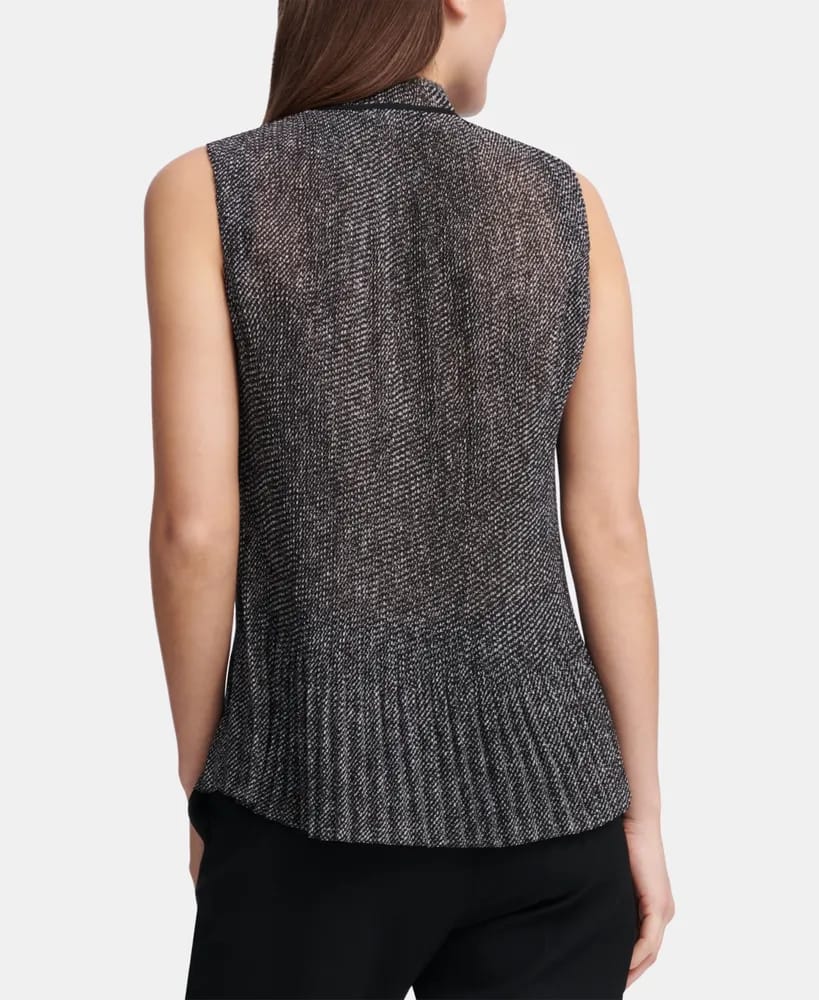 DKNY Top Gris con Corbata - No Strech - Talla L