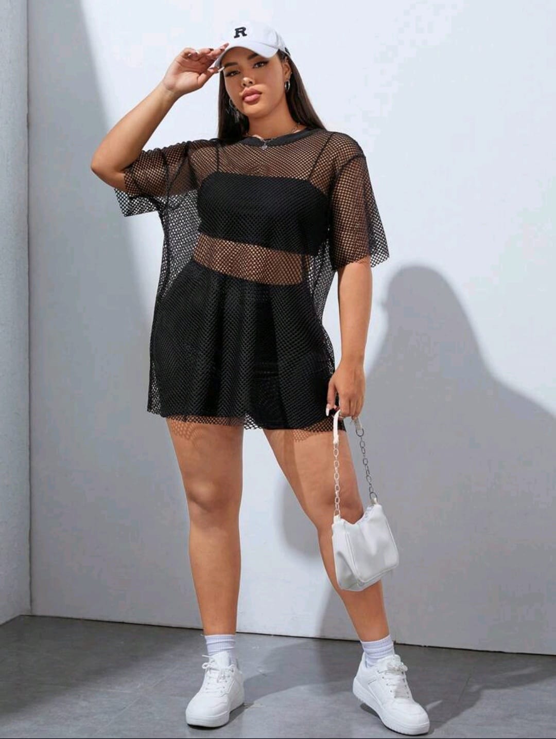 Top Mesh Negro - Stretch - Talla XL