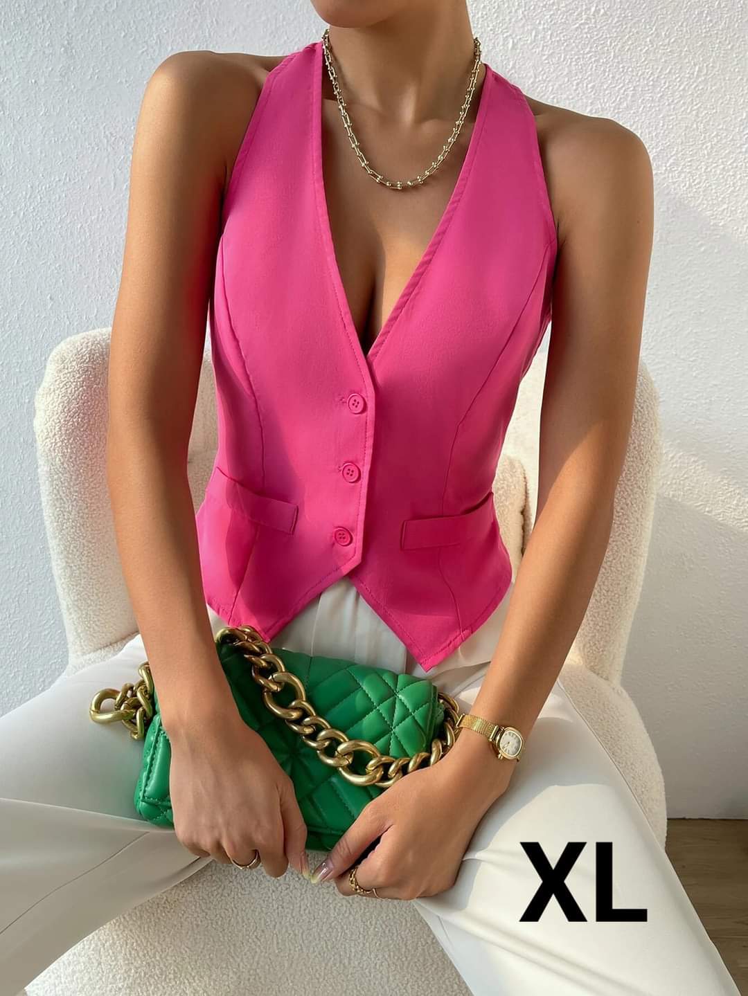 Chaleco Fuscia - No Stretch - Talla XL