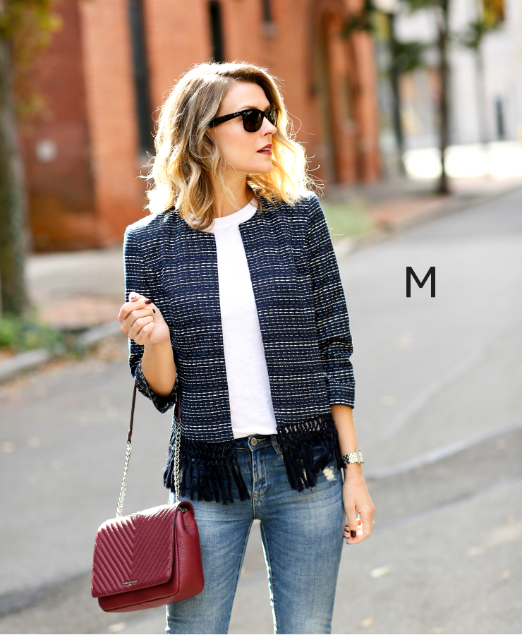 Karl Lagerfeld Blazer a Cuadros con Flecos - No Stretch - Talla M