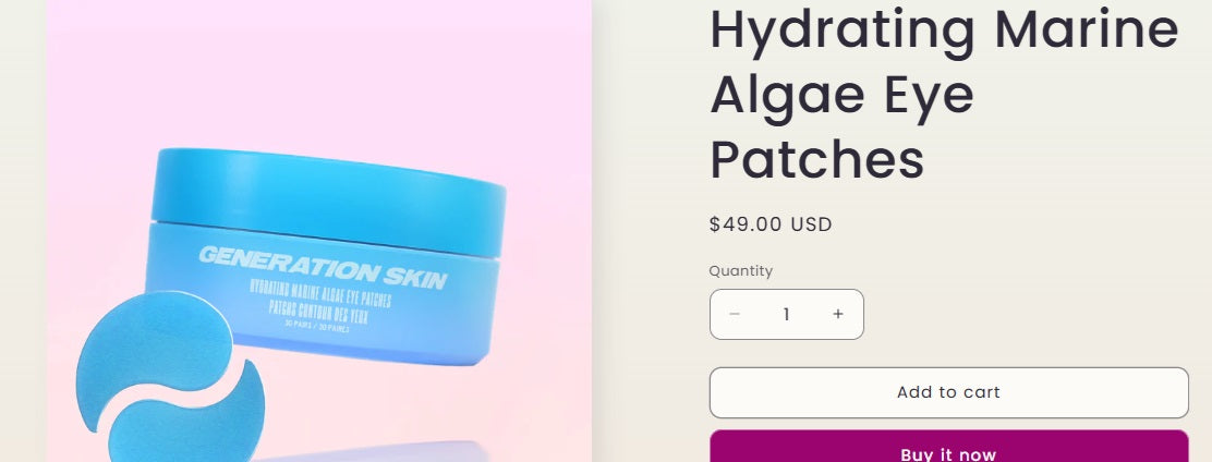 Skin Generation Hydrating Marine Algae Eye Patches / Parches para ojos con algas marinas 30Pares
