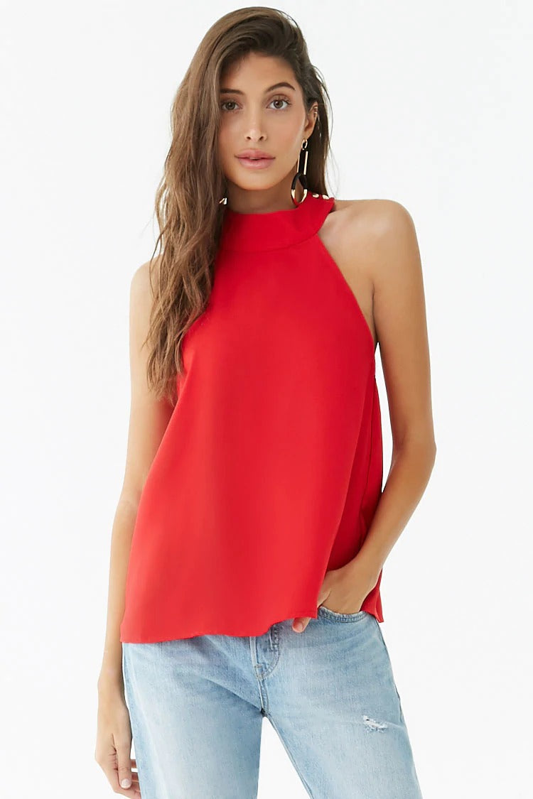 Top Rojo - No Stretch - Talla L