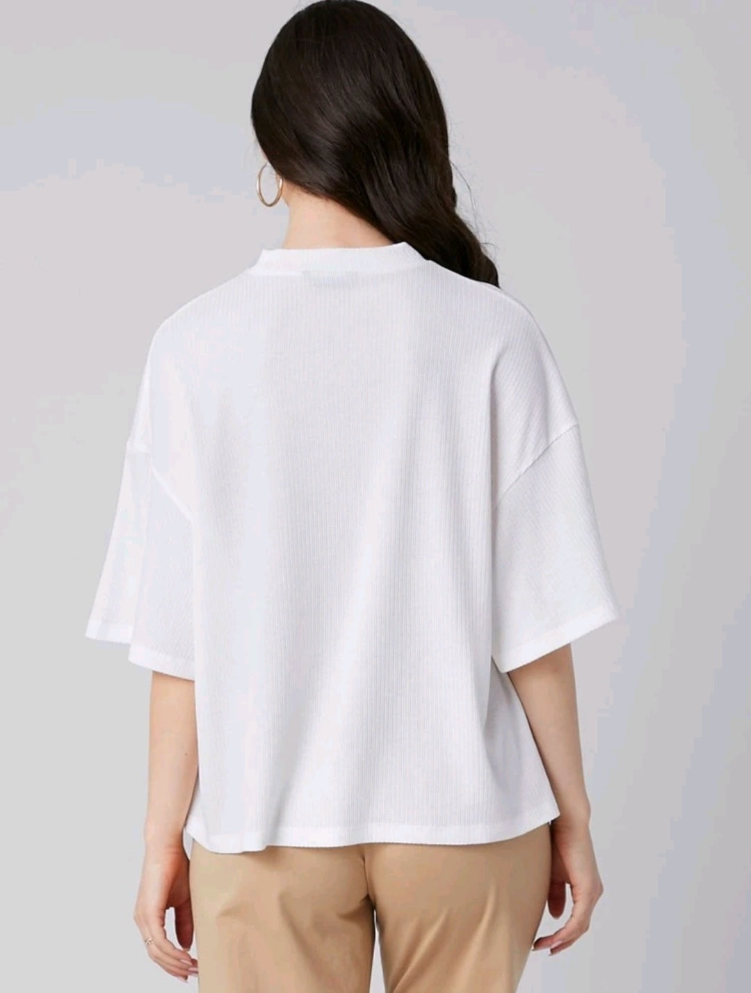 Top Blanco - Stretch - Unitalla Oversize Queda L - XL