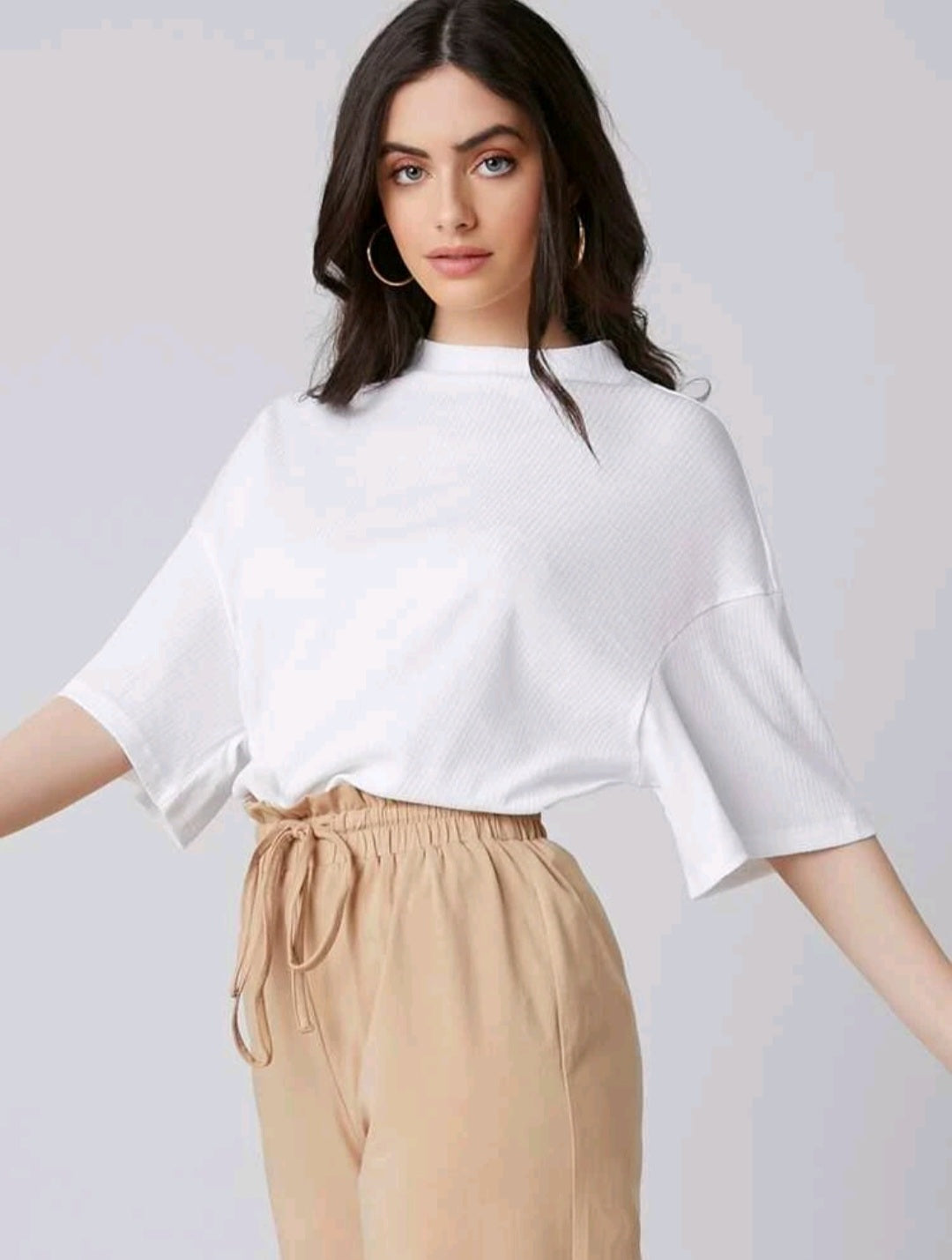 Top Blanco - Stretch - Unitalla Oversize Queda L - XL