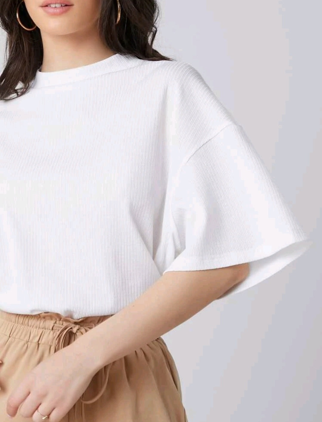 Top Blanco - Stretch - Unitalla Oversize Queda L - XL