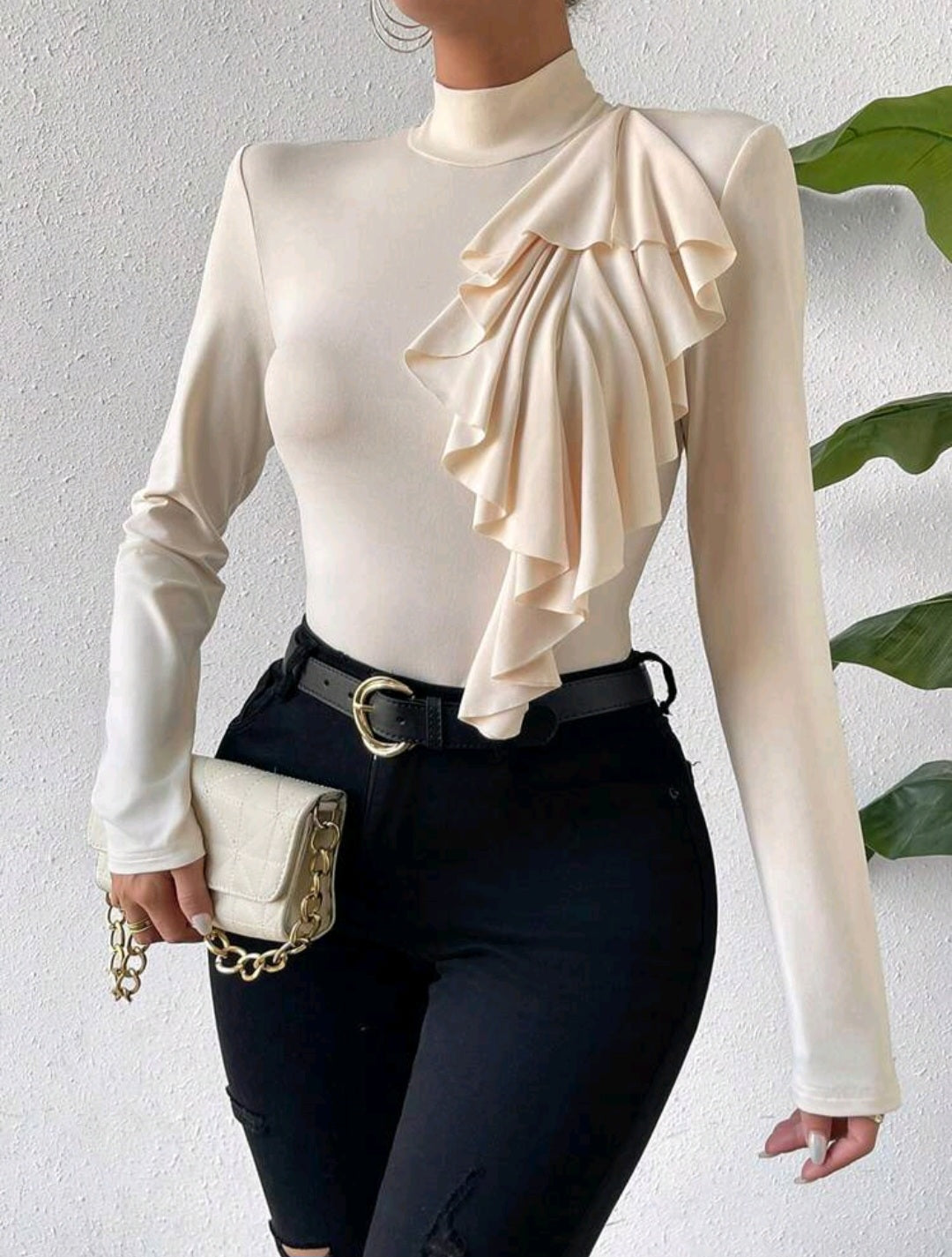 Top Blanco Hueso Nude - Stretch - Talla XL