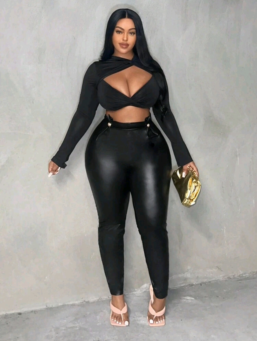 Pantalon Cuero - Stretch - Talla XL - 1XL