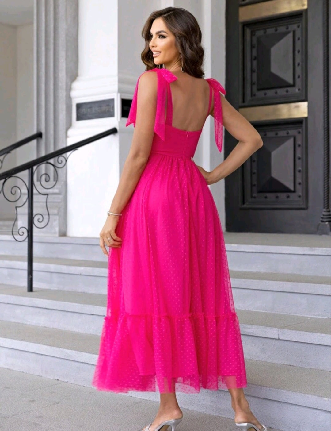 Vestido Fuscia - No Stretch - Talla XL Queda L