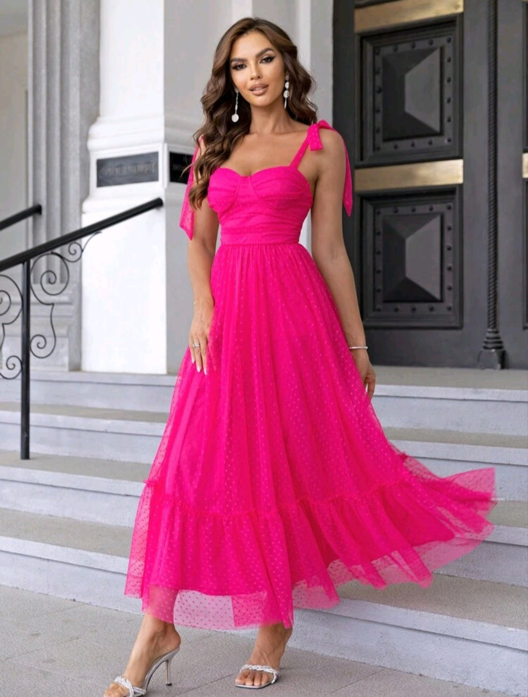 Vestido Fuscia - No Stretch - Talla XL Queda L