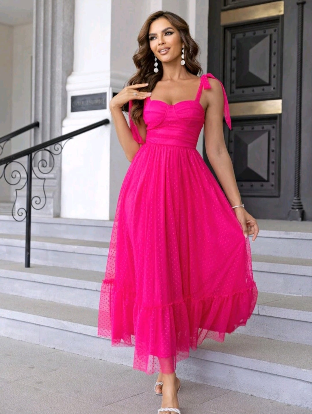 Vestido Fuscia - No Stretch - Talla XL Queda L