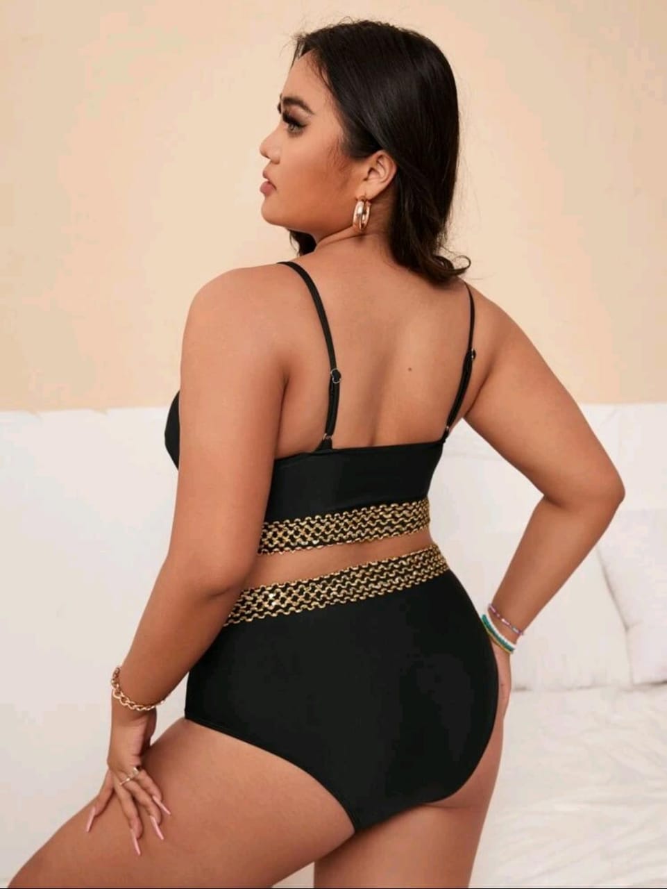 Traje de Baño Negro 2 Pzas - Stretch - Talla 2XL