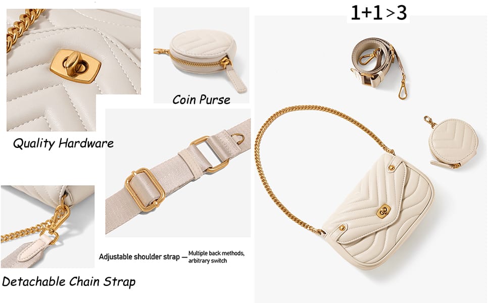 Cartera Crossbody Beige con Doble Deposito