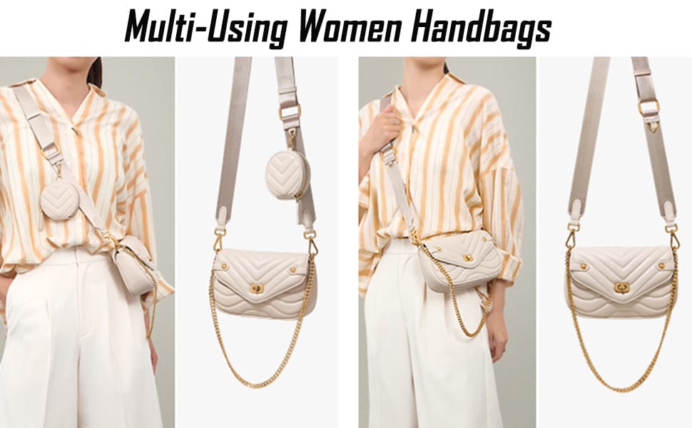 Cartera Crossbody Beige con Doble Deposito