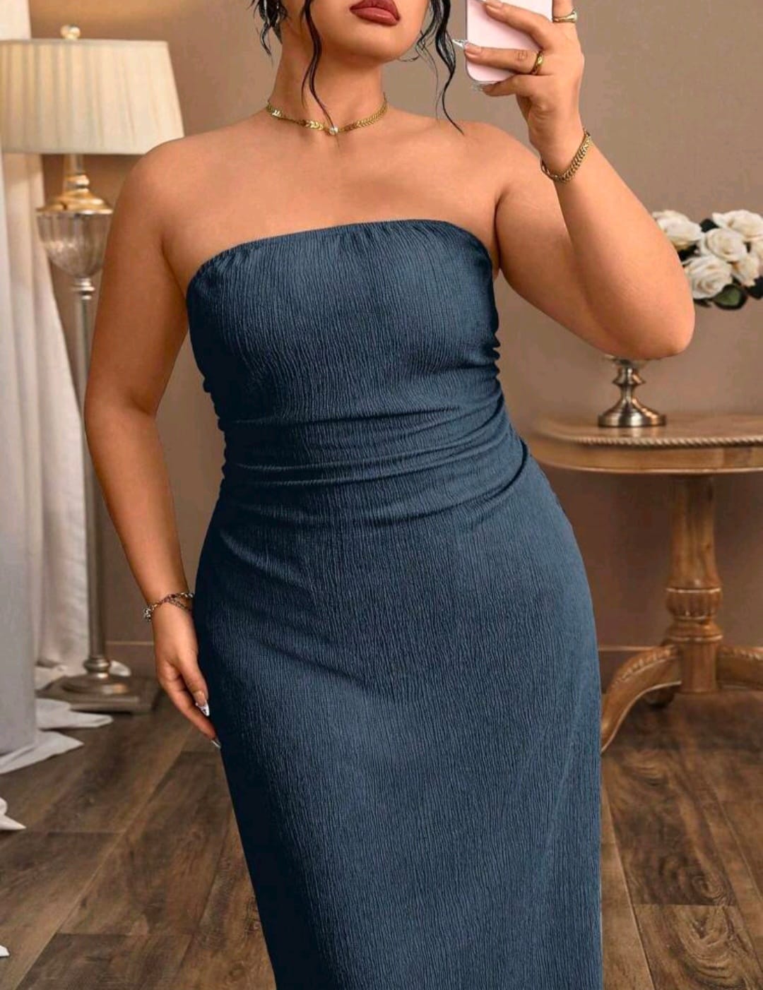 Vestido Azul - Stretch - Talla XL