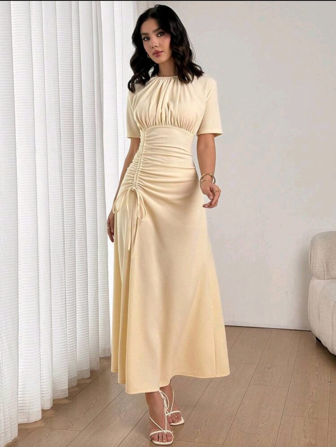 Vestido Blanco Hueso - Stretch - Talla L