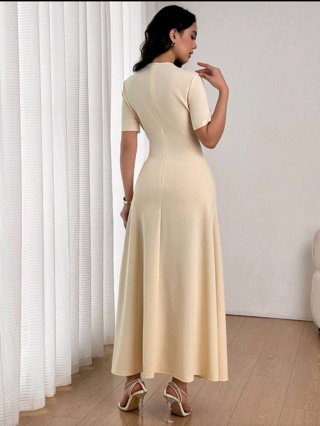 Vestido Blanco Hueso - Stretch - Talla L