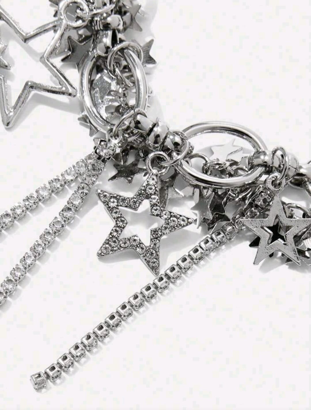 Collar Plateado con Estrellas - Gargantilla Choker