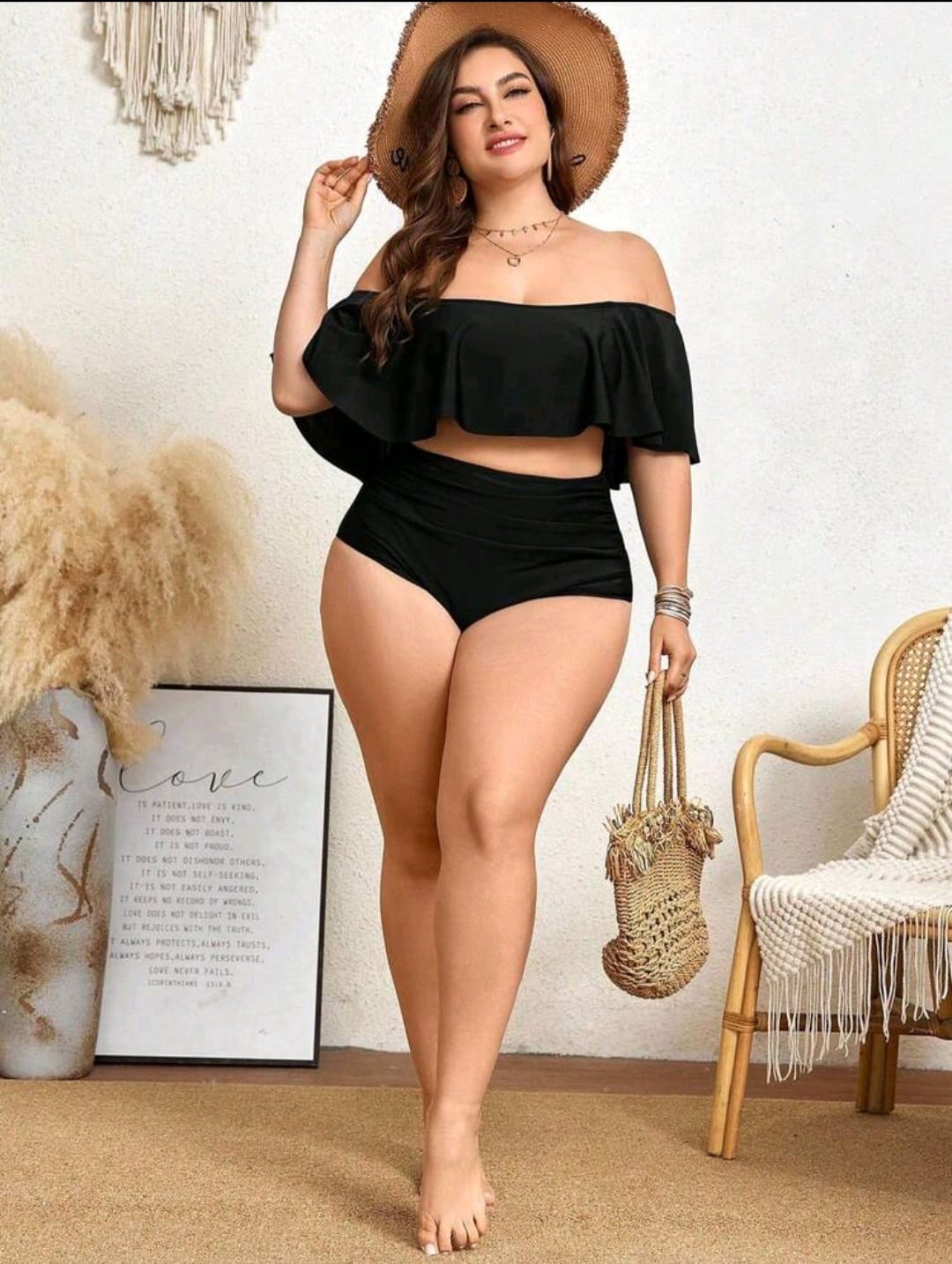 Traje de Baño Negro 2 Pzas - Stretch - Talla 1XL