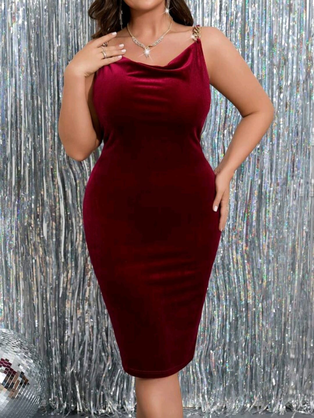 Vestido Rojo Borgoña - Stretch - Talla 1XL