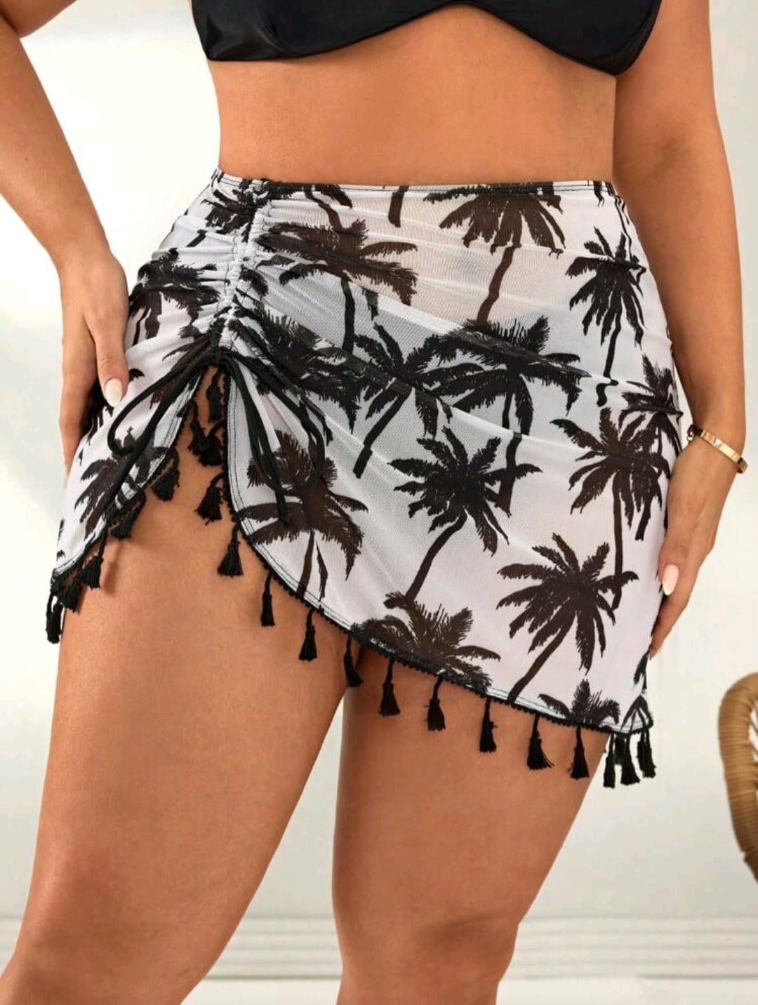 Falda Salida de Baño Blanca / Negra - Talla 1XL