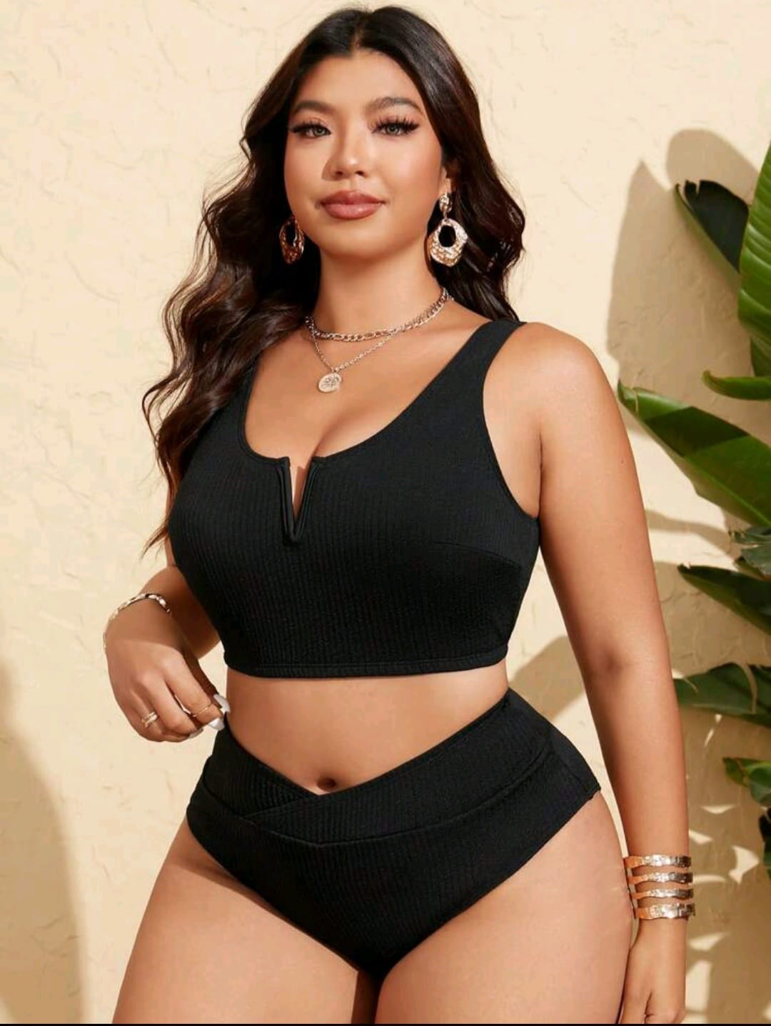 Traje de Baño Negro 2 Pzas - Stretch - Talla 2XL