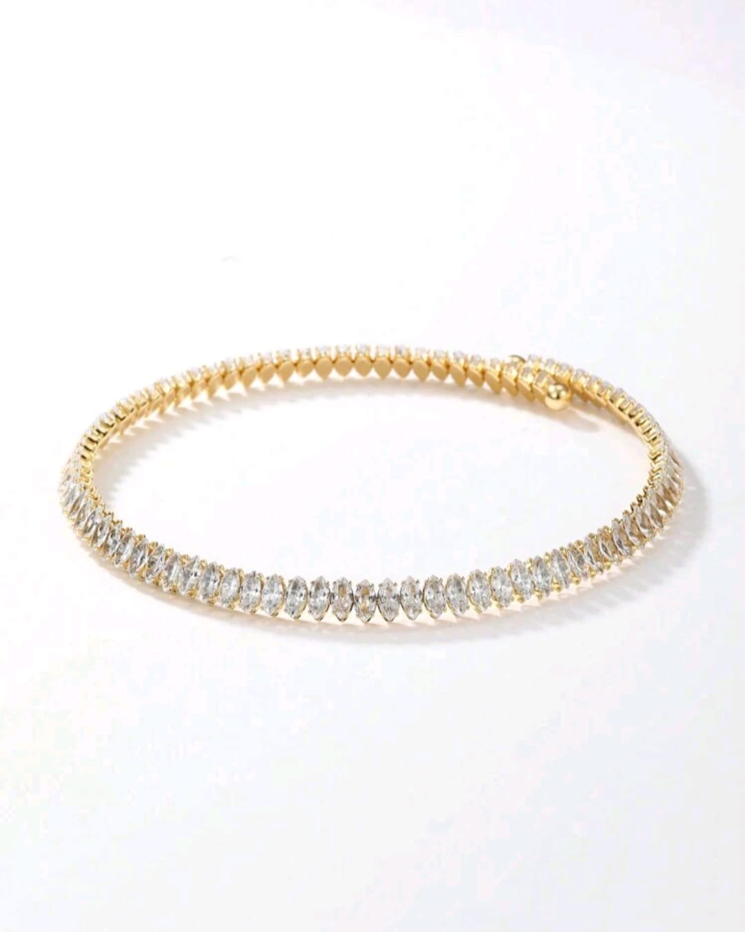 Collar Dorado con Cristales - Gargantilla Choker