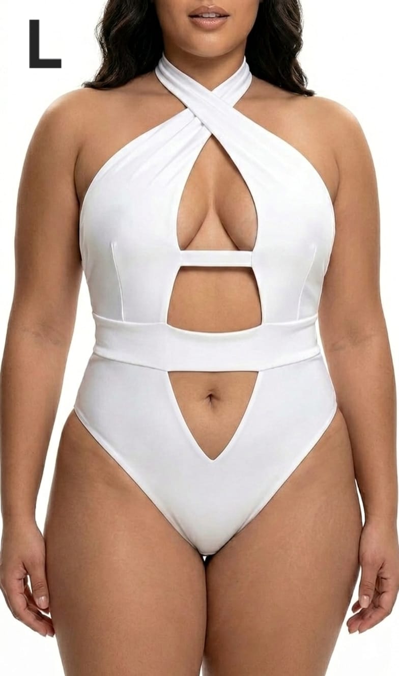 Traje de Baño Blanco 1 Pza - Stretch - Talla L / XL