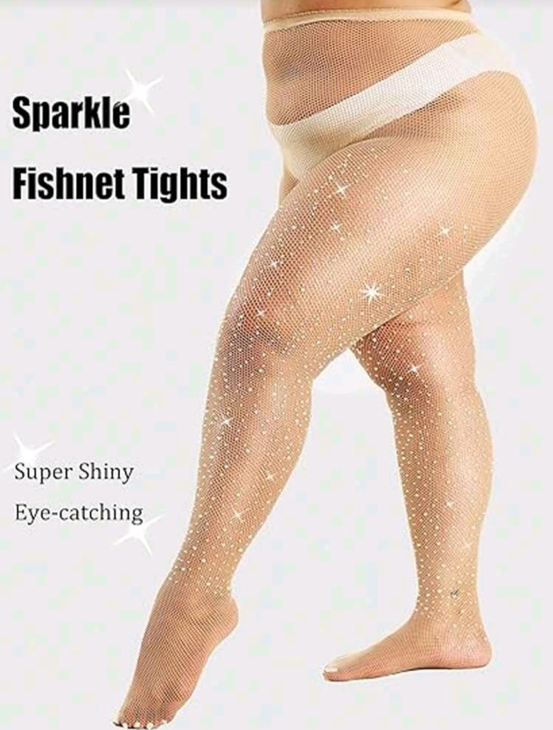 Medias en Red con Brillitos - Color Piel - Unitalla XL-2XL