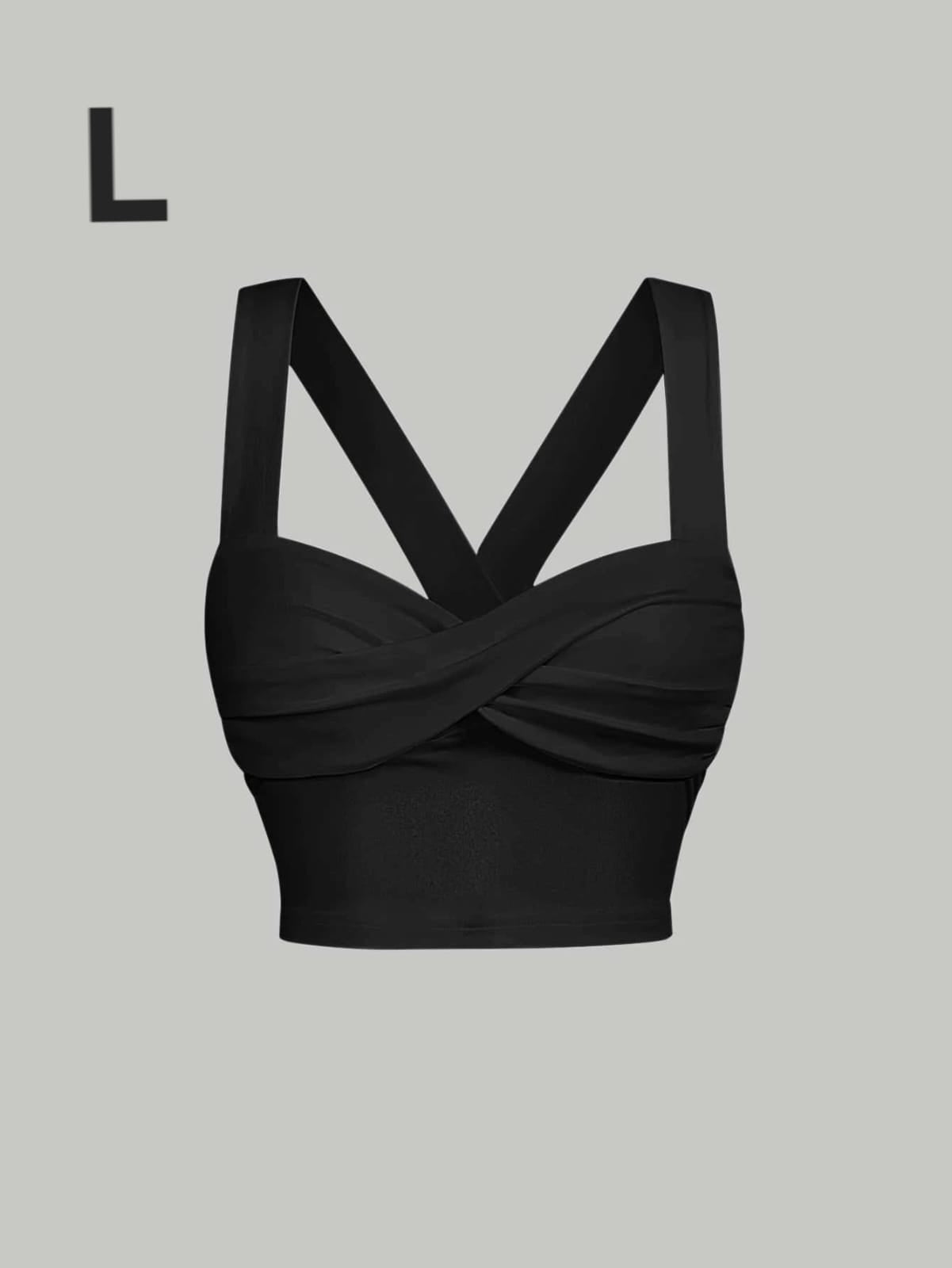 Crop Top Negro - Stretch - Talla L
