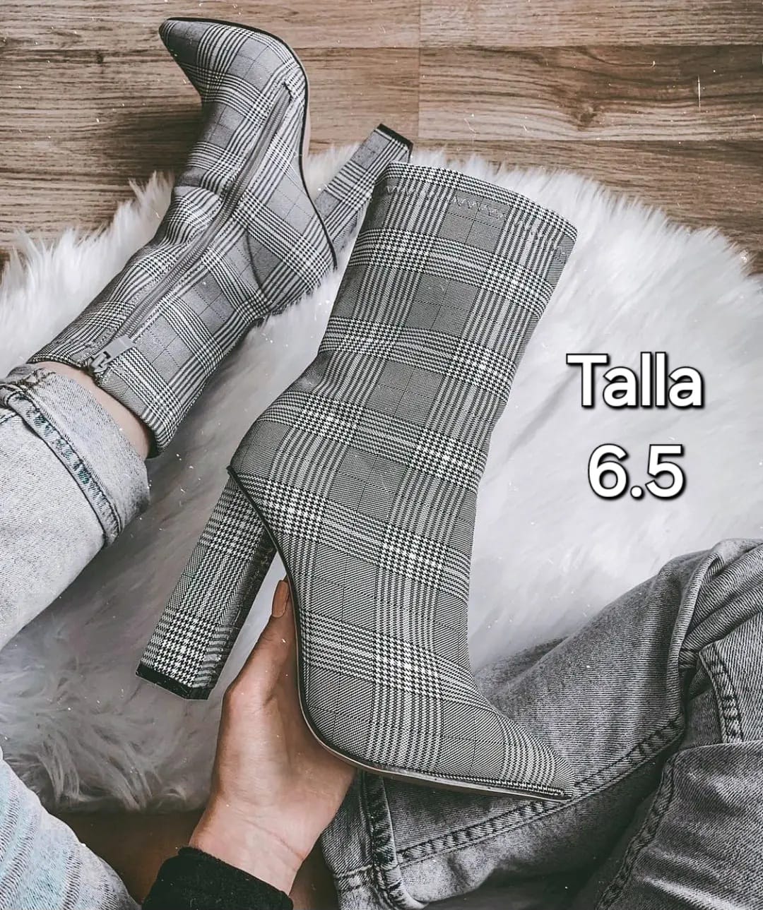 Stupmarty Botas a Cuadros - Talla 6.5