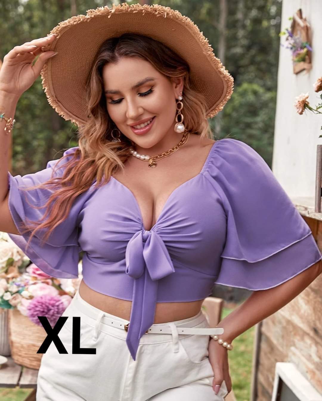 Crop Top Purpura - Morado - Poco Stretch - Talla XL