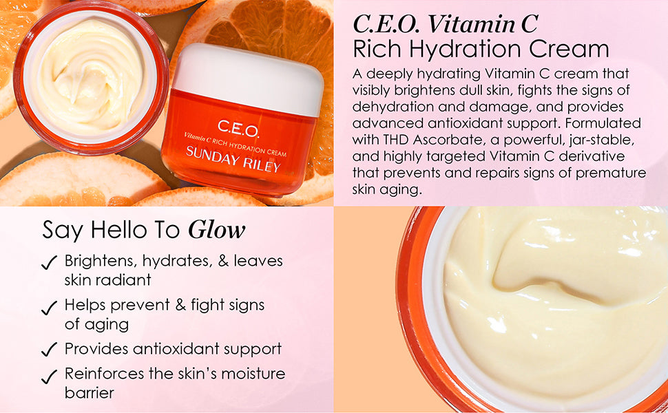 Sunday Riley CEO Vitamin C Rich Hydration Cream 50ml - Crema Hidratante de Vitamina C