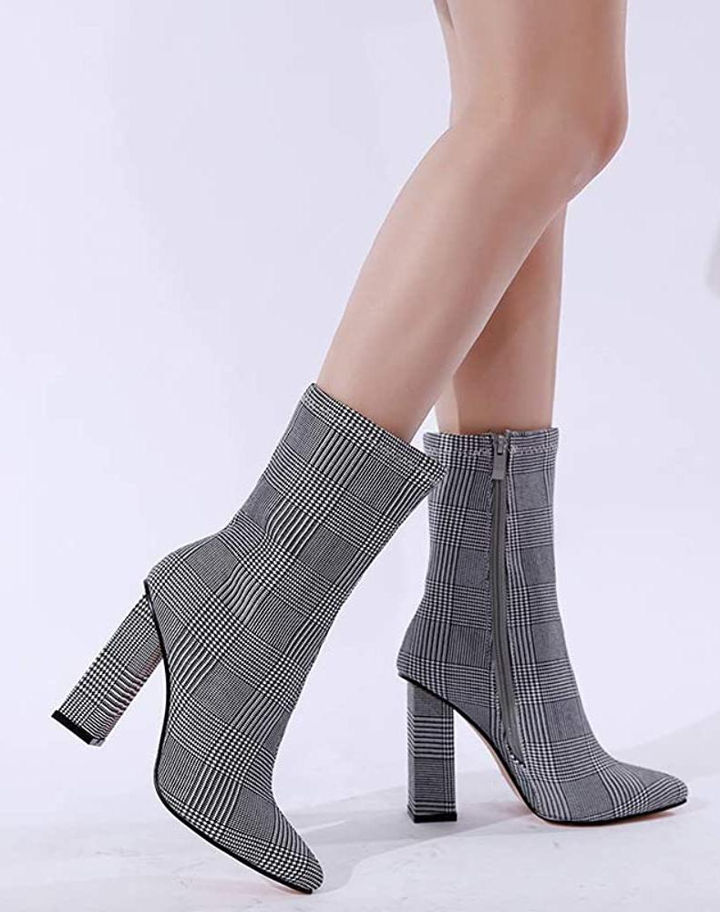 Stupmarty Botas a Cuadros - Talla 6.5