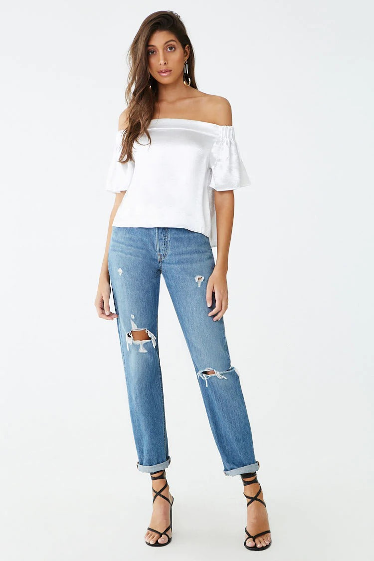 Top Blanco - Poco Stretch - Talla L
