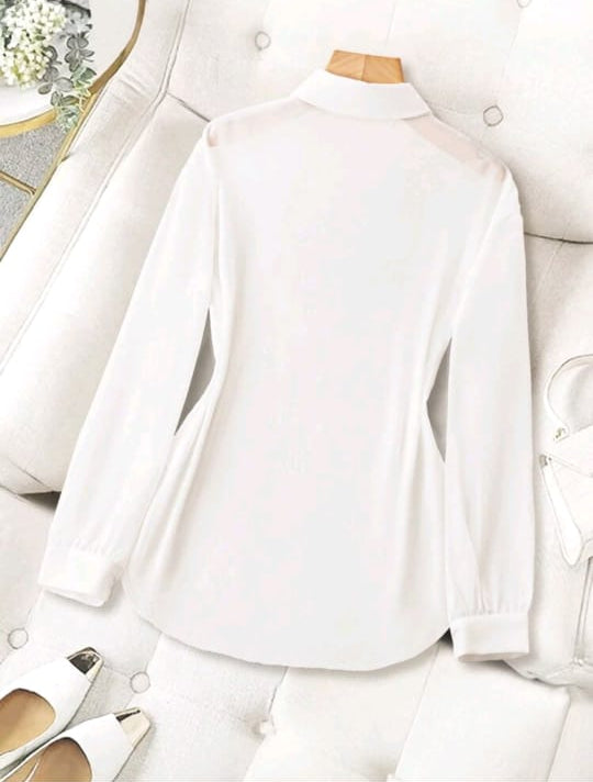 Top Blanco con Transparencia - No Stretch - Talla XL