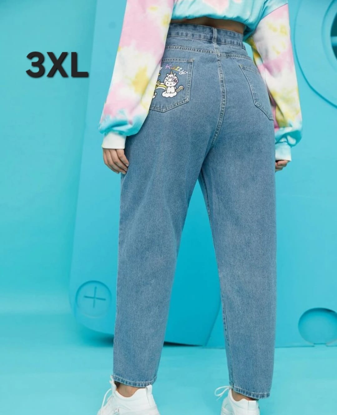 Pantalon Jean Hello Kitty - No Stretch - Talla 3XL