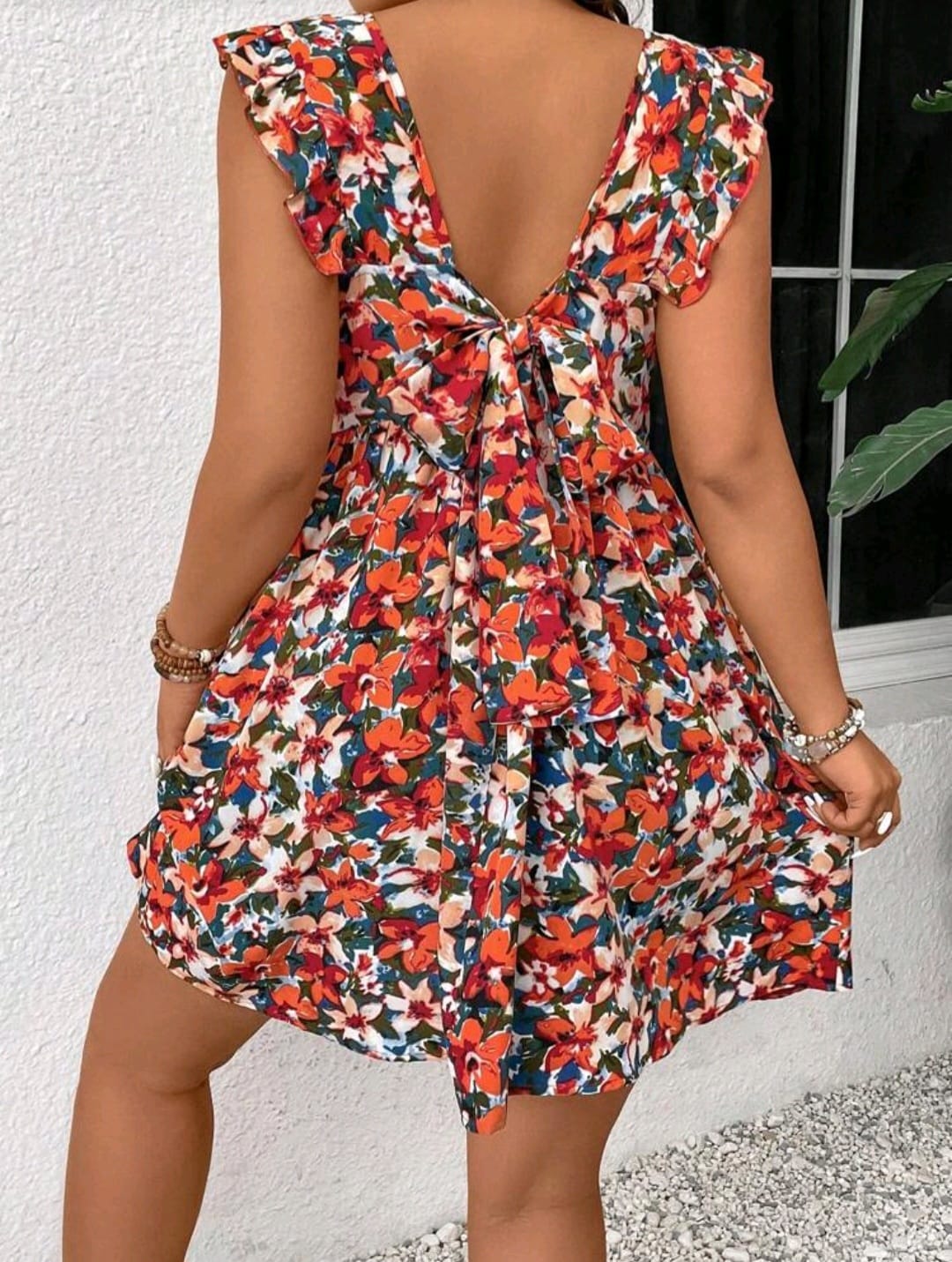 Vestido Floral - No Stretch - Talla L