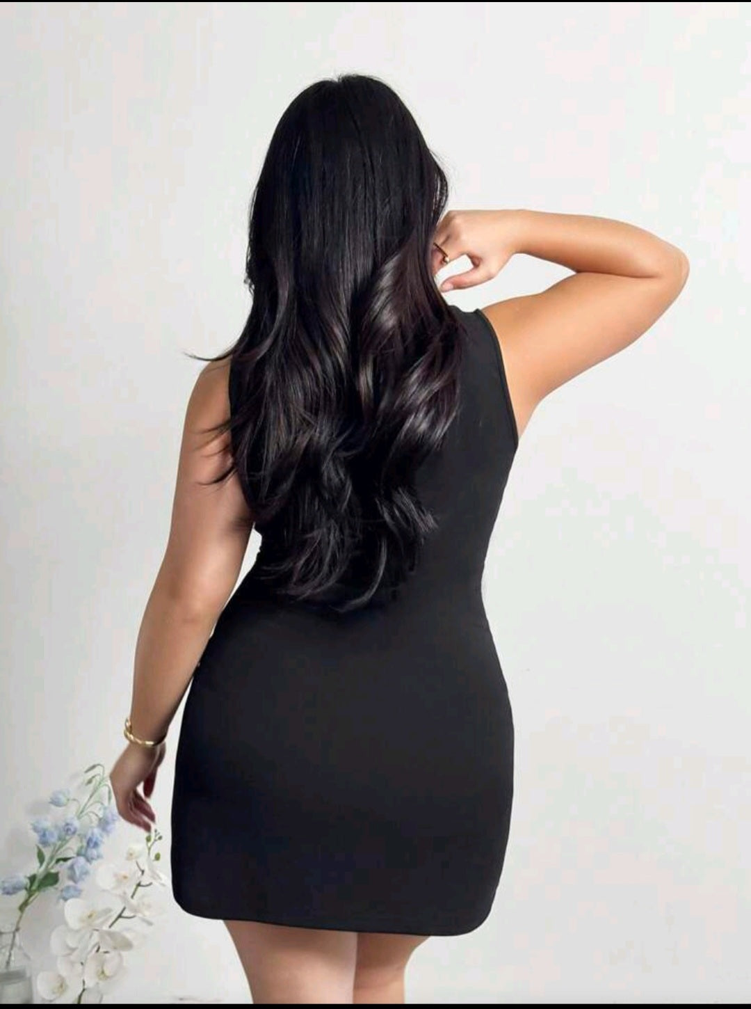 Vestido Doble Tono Negro/Blanco - Stretch - Talla 1XL