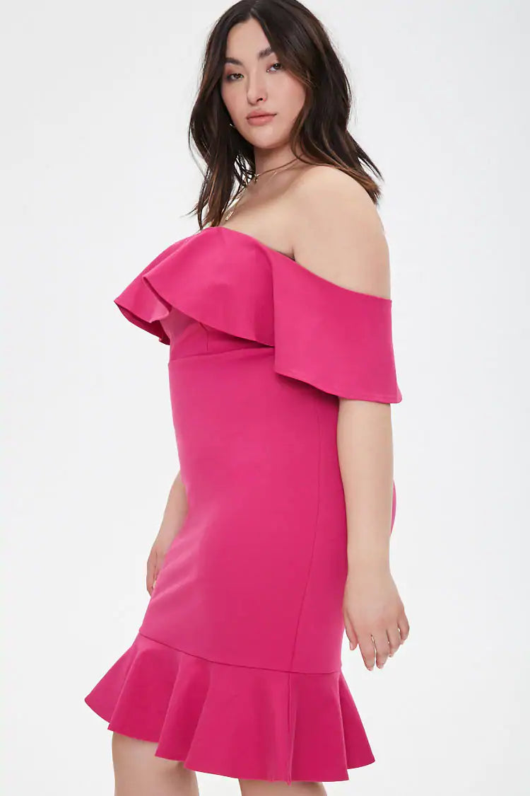 Vestido Fuscia - Stretch - Talla 1XL