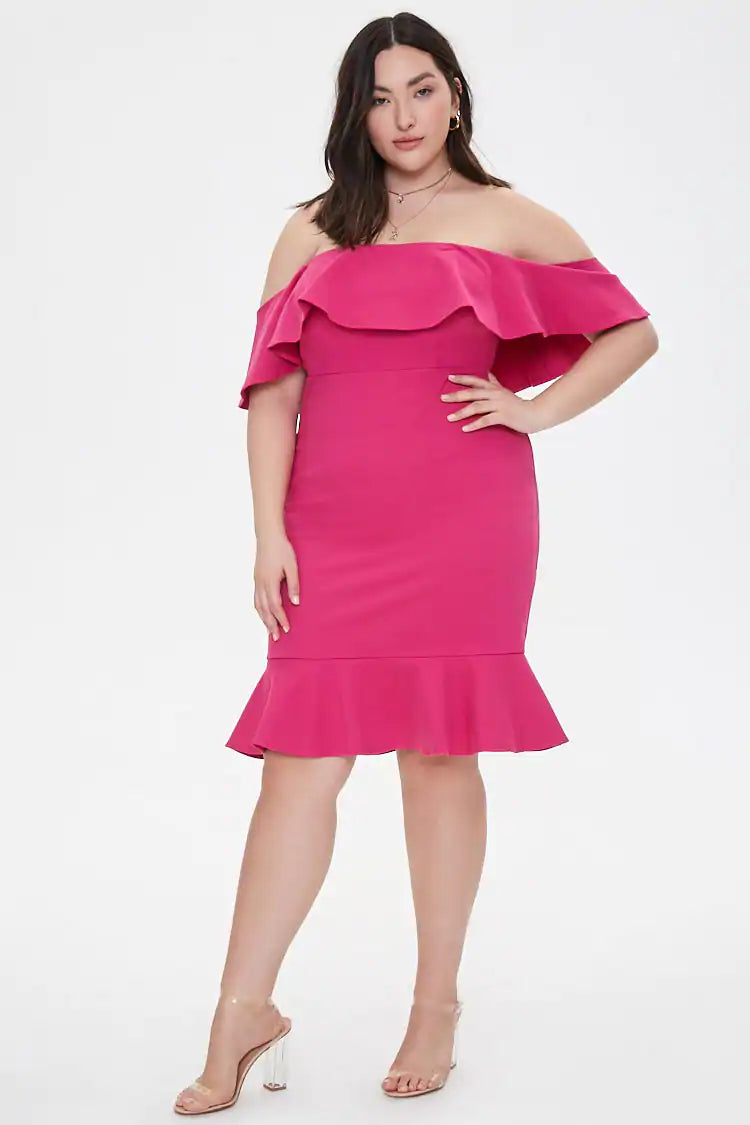 Vestido Fuscia - Stretch - Talla 1XL