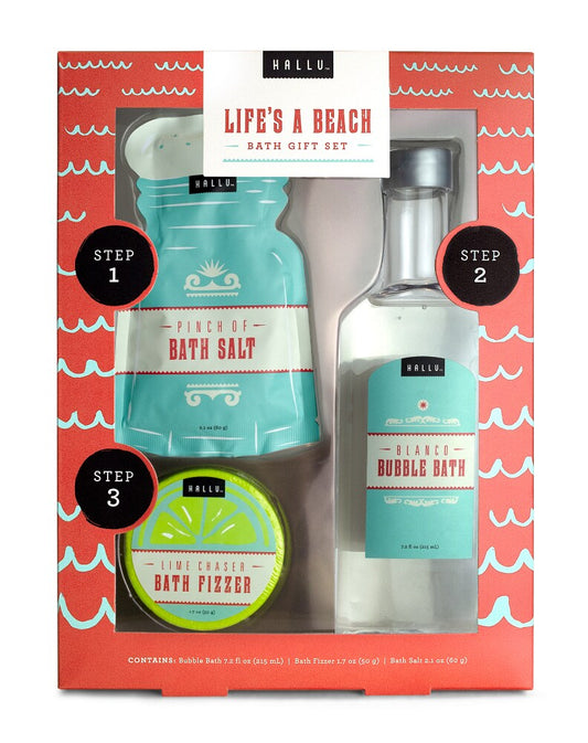 HALLU Life´s a Beach Bath Gift Set - Set de Baño para Regalo